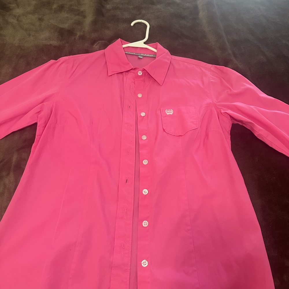 Cinch Women Pink Button-Up Shirt